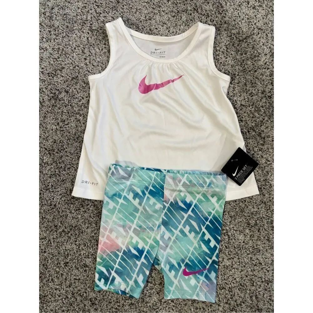 ❤️Nike Baby Girls Tank & Bikers Shorts 18M